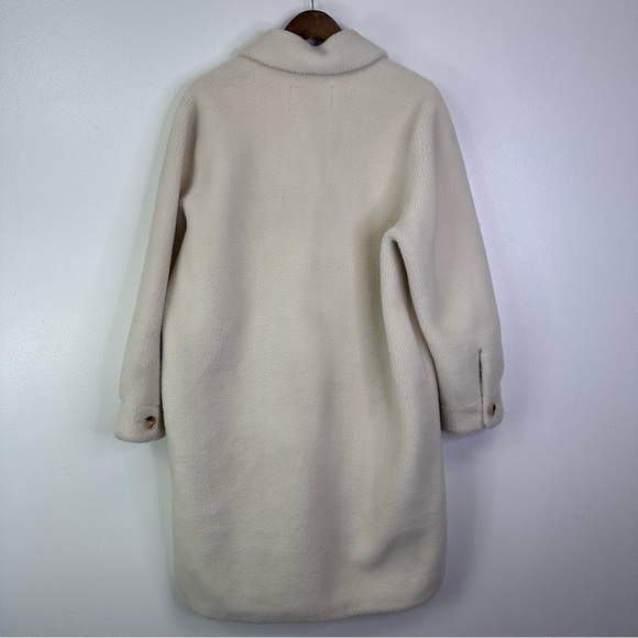 Rebecca Minkoff Harper Long Sherpa‎ Shacket Ivory Size L - Picture 6 of 9